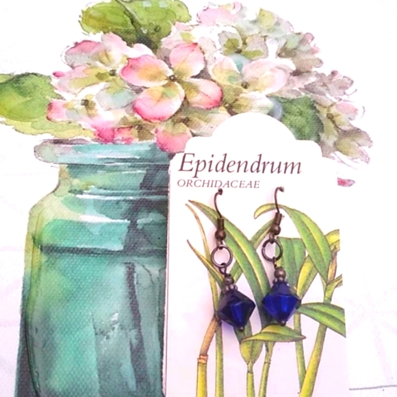 Handmade glass bead earrings - Picture 1 of 3